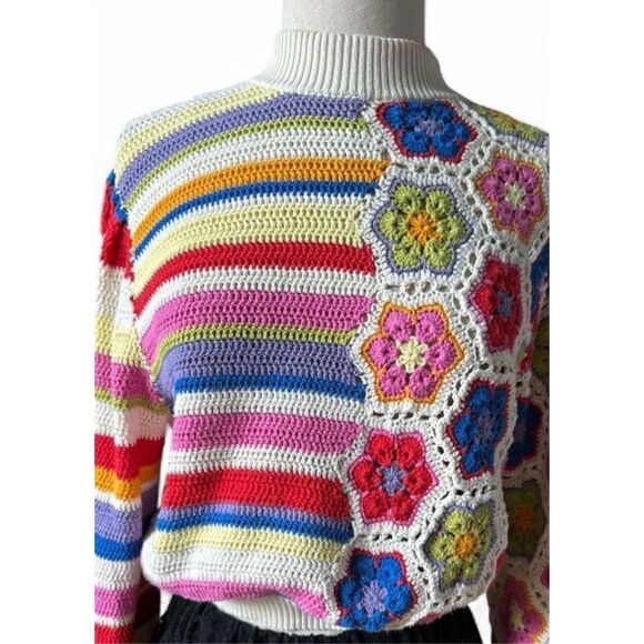 RARE- Farm Rio Handmade Crochet Sweater – Size Small –NWOT - Picture 15 of 16